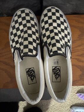 Vans Checkerboard Slip-On Sneakers - Black & White